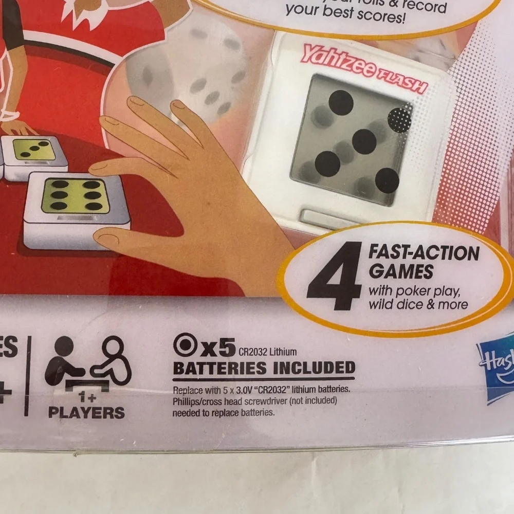 Hasbro Electronic Yahtzee Flash 4 Fast Action Games Poker Play Wild Dice 2011